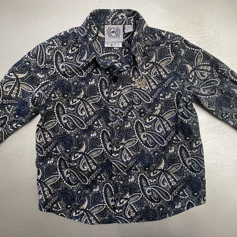 Cinch Kids Blue Paisley Button Down Shirt